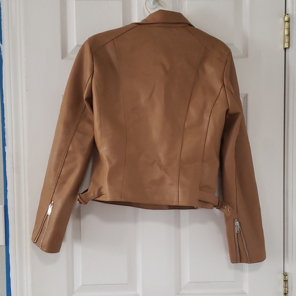 Lapel collar zip up PU jacket - Picture 2 of 4